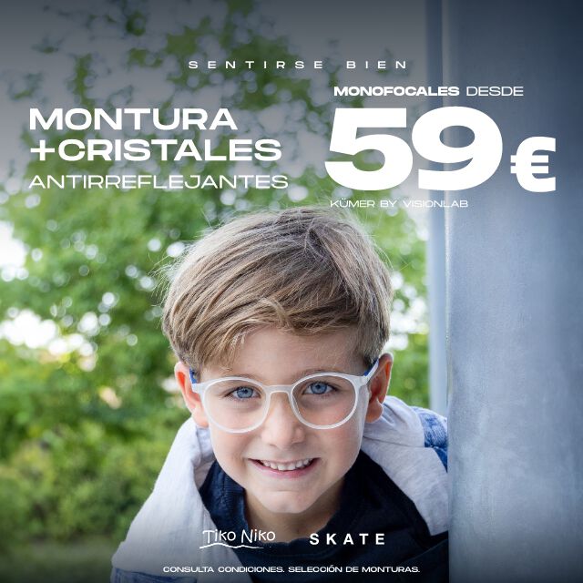 Montura más cristales antireflejantes y monofocales desde 59 euros